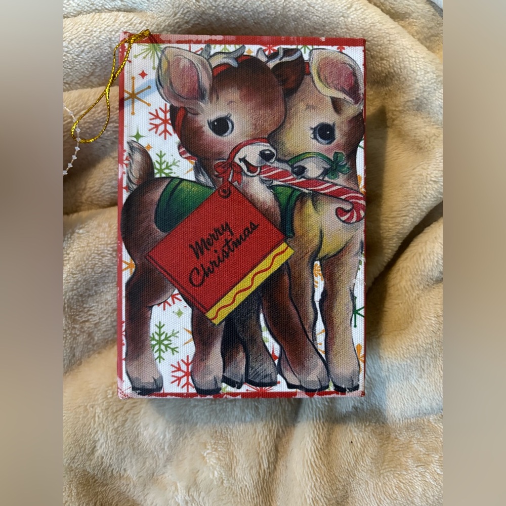 Baby Deer Vintage Retro Style Christmas Holiday Deer decor